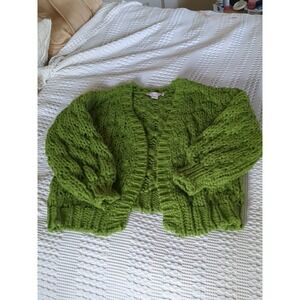 Lisa Says Gah Green Chunky Knit Cardigan